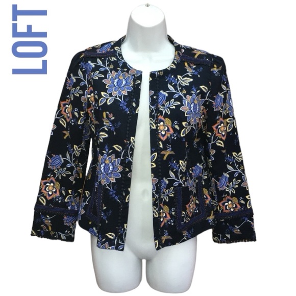 LOFT Jackets & Blazers - LOFT Floral & Birds Open Front Blazer Jacket - Women’s 2 - NWT